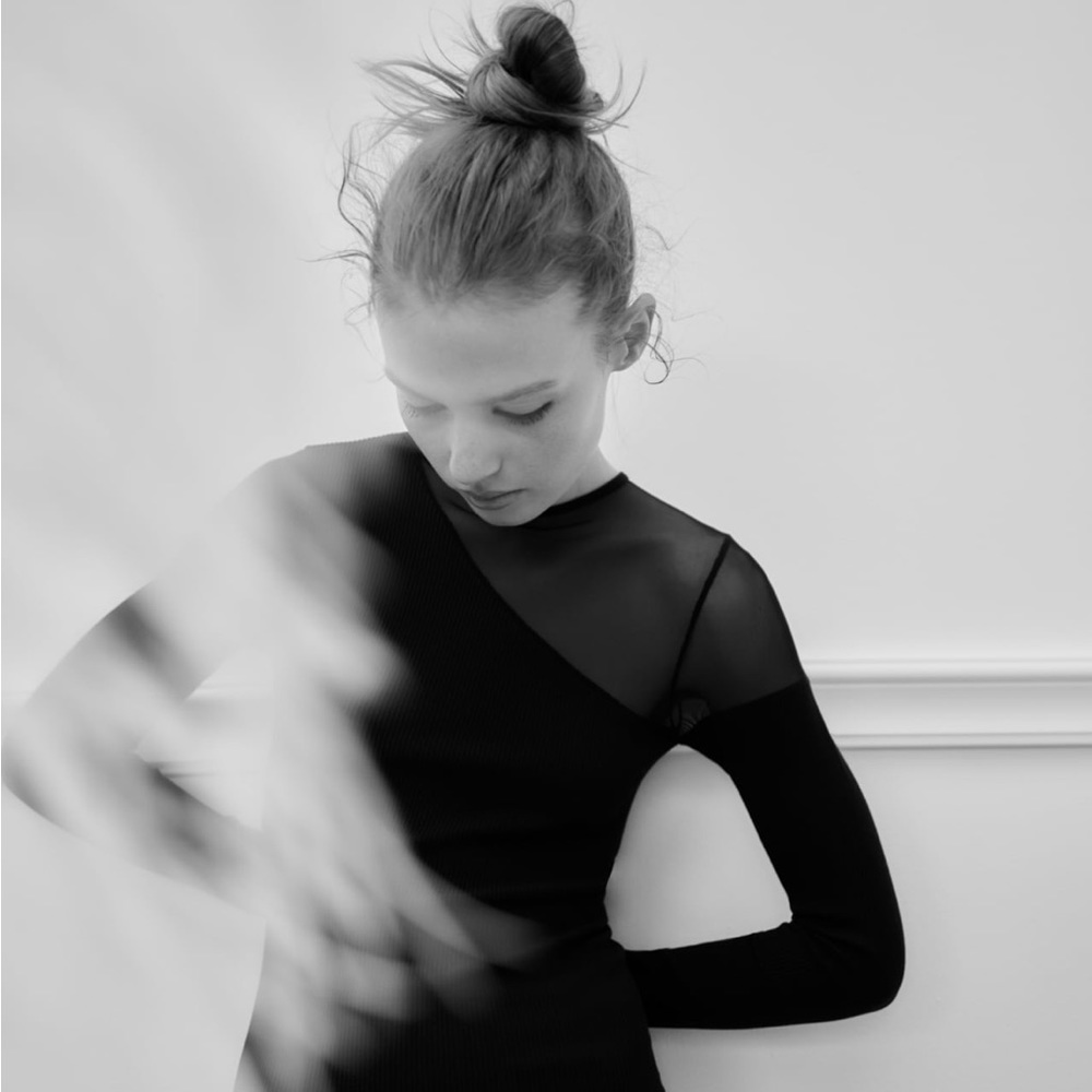 Zara combination seamless mini dress XS-S black